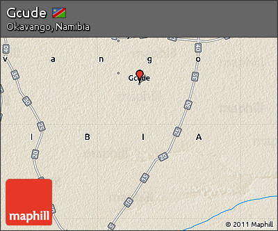 Shaded Relief Map of Gcude