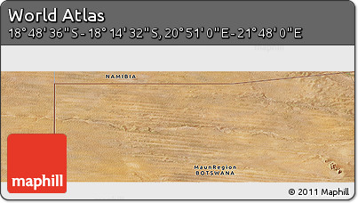 Satellite Panoramic Map of the Area around 18° 31' 34" S, 21° 19' 30" E