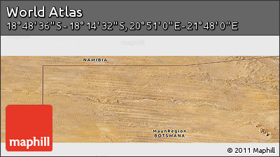 Satellite Panoramic Map of the Area around 18° 31' 34" S, 21° 19' 30" E