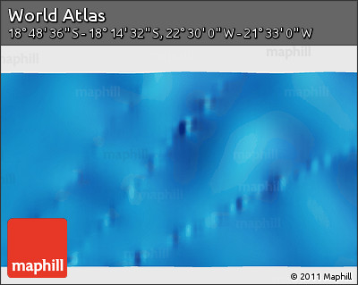 Physical 3D Map of the Area around 18° 31' 34" S, 22° 1' 29" W
