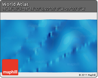 Physical 3D Map of the Area around 18° 31' 34" S, 22° 1' 29" W