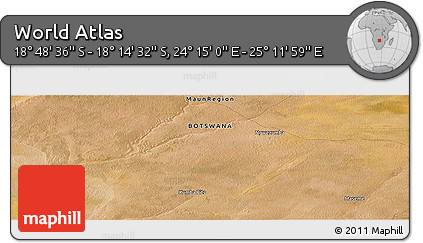 Satellite Panoramic Map of the Area around 18° 31' 34" S, 24° 43' 30" E