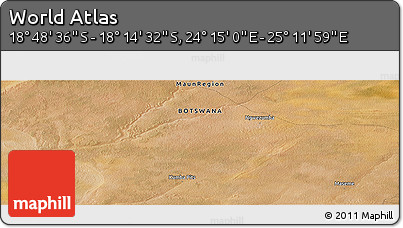 Satellite Panoramic Map of the Area around 18° 31' 34" S, 24° 43' 30" E