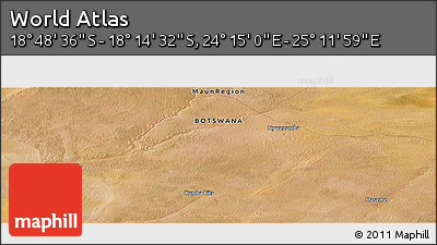 Satellite Panoramic Map of the Area around 18° 31' 34" S, 24° 43' 30" E