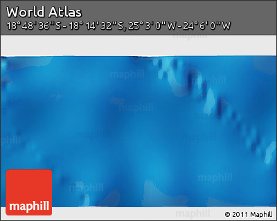 Physical 3D Map of the Area around 18° 31' 34" S, 24° 34' 30" W