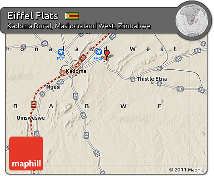 Shaded Relief Map of Eiffel Flats