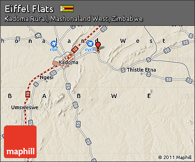 Shaded Relief Map of Eiffel Flats