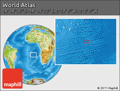 Physical Location Map of the Area around 18° 31' 34" S, 2° 28' 30" W