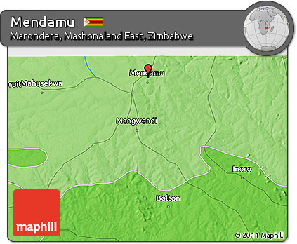 Political 3D Map of Mendamu