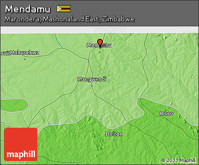 Political 3D Map of Mendamu