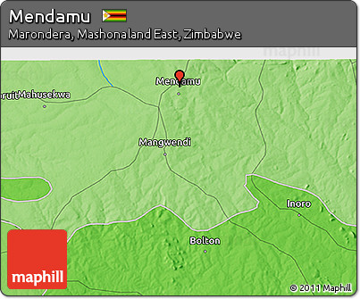 Political 3D Map of Mendamu