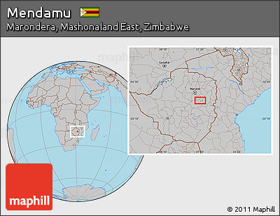 Gray Location Map of Mendamu