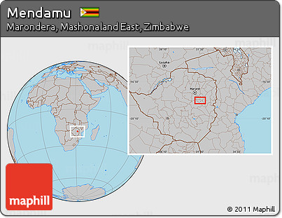 Gray Location Map of Mendamu
