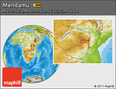 Physical Location Map of Mendamu