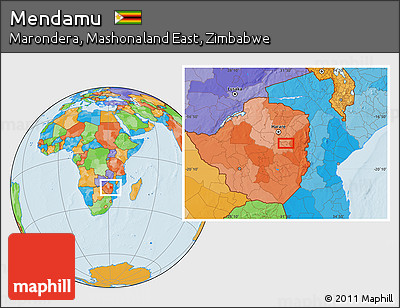 Political Location Map of Mendamu