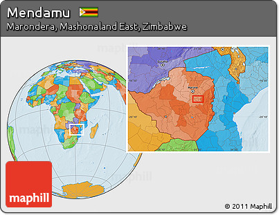 Political Location Map of Mendamu