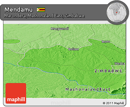 Political Panoramic Map of Mendamu