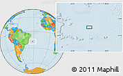 Political Location Map of the area around 18° 31' 34" S, 32° 13' 30" W