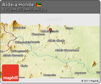 Physical Panoramic Map of Aldeia Honde