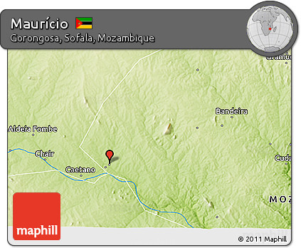 Physical 3D Map of Maurício