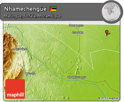 Physical 3D Map of Nhamechengüè
