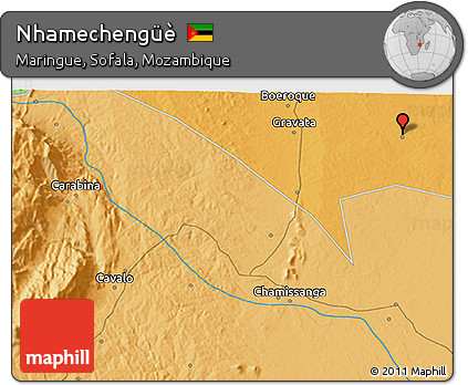 Political 3D Map of Nhamechengüè
