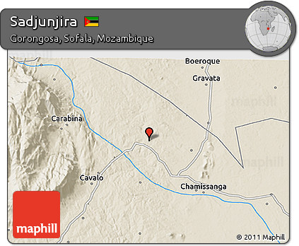 Shaded Relief 3D Map of Sadjunjira