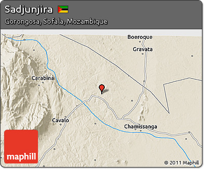 Shaded Relief 3D Map of Sadjunjira
