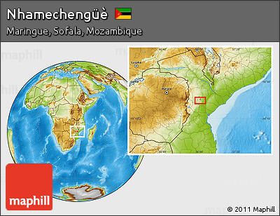 Physical Location Map of Nhamechengüè