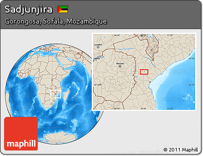 Shaded Relief Location Map of Sadjunjira