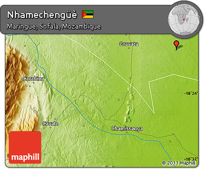 Physical Map of Nhamechengüè