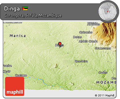 Physical Panoramic Map of Dinga