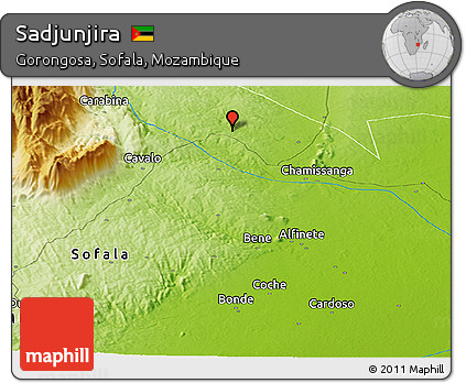 Physical Panoramic Map of Sadjunjira