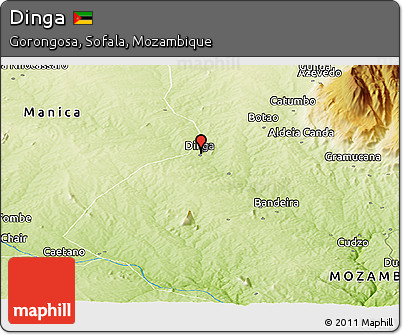 Physical Panoramic Map of Dinga