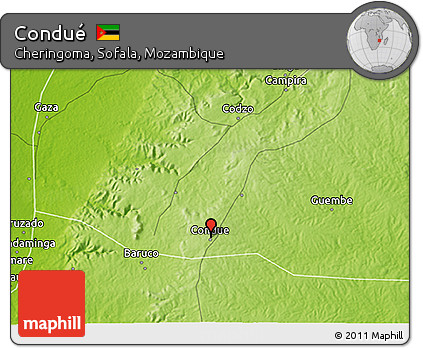 Physical 3D Map of Condué