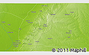 Physical 3D Map of the area around 18° 31' 34" S, 34° 55' 29" E