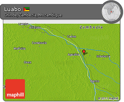 Physical 3D Map of Luabo