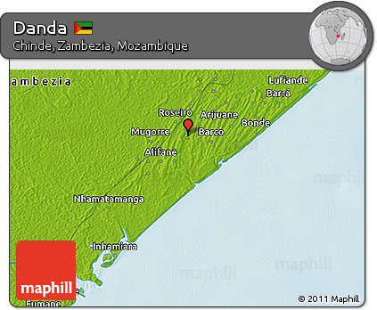 Physical 3D Map of Danda