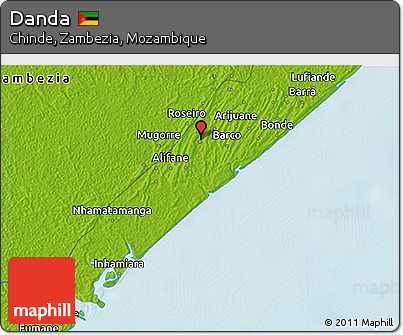 Physical 3D Map of Danda