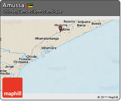 Shaded Relief Panoramic Map of Amussa