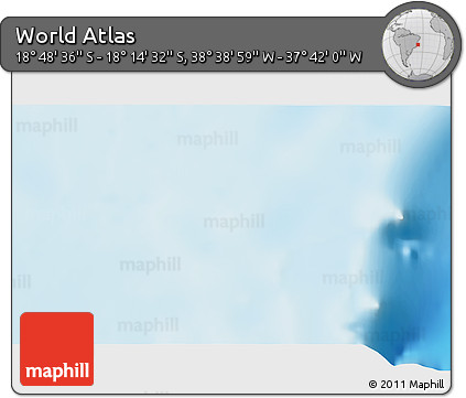 Shaded Relief 3D Map of the Area around 18° 31' 34" S, 38° 10' 29" W
