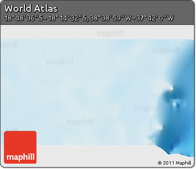Shaded Relief 3D Map of the Area around 18° 31' 34" S, 38° 10' 29" W