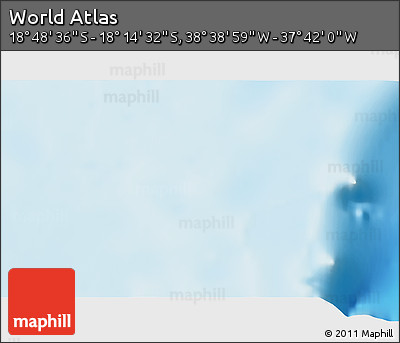 Shaded Relief 3D Map of the Area around 18° 31' 34" S, 38° 10' 29" W
