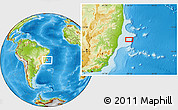 Physical Location Map of the area around 18° 31' 34" S, 38° 10' 29" W