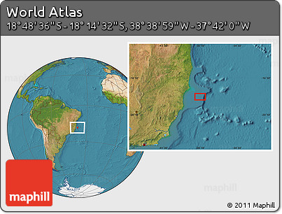 Satellite Location Map of the Area around 18° 31' 34" S, 38° 10' 29" W