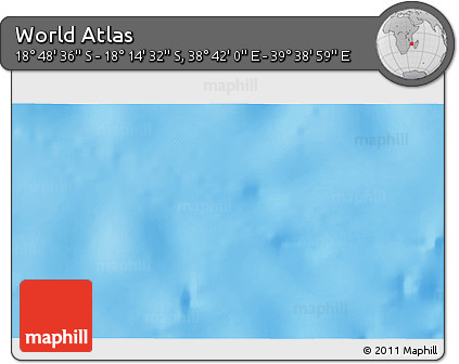 Shaded Relief 3D Map of the Area around 18° 31' 34" S, 39° 10' 29" E