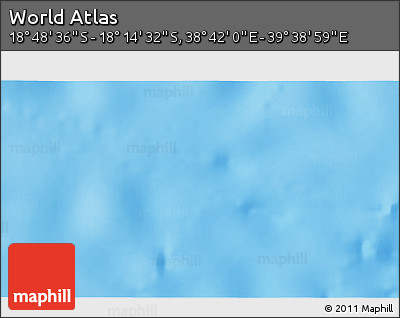 Shaded Relief 3D Map of the Area around 18° 31' 34" S, 39° 10' 29" E