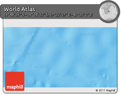 Shaded Relief 3D Map of the Area around 18° 31' 34" S, 40° 1' 29" E