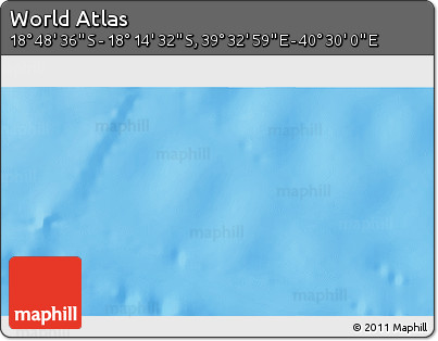 Shaded Relief 3D Map of the Area around 18° 31' 34" S, 40° 1' 29" E