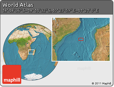 Satellite Location Map of the Area around 18° 31' 34" S, 40° 52' 30" E